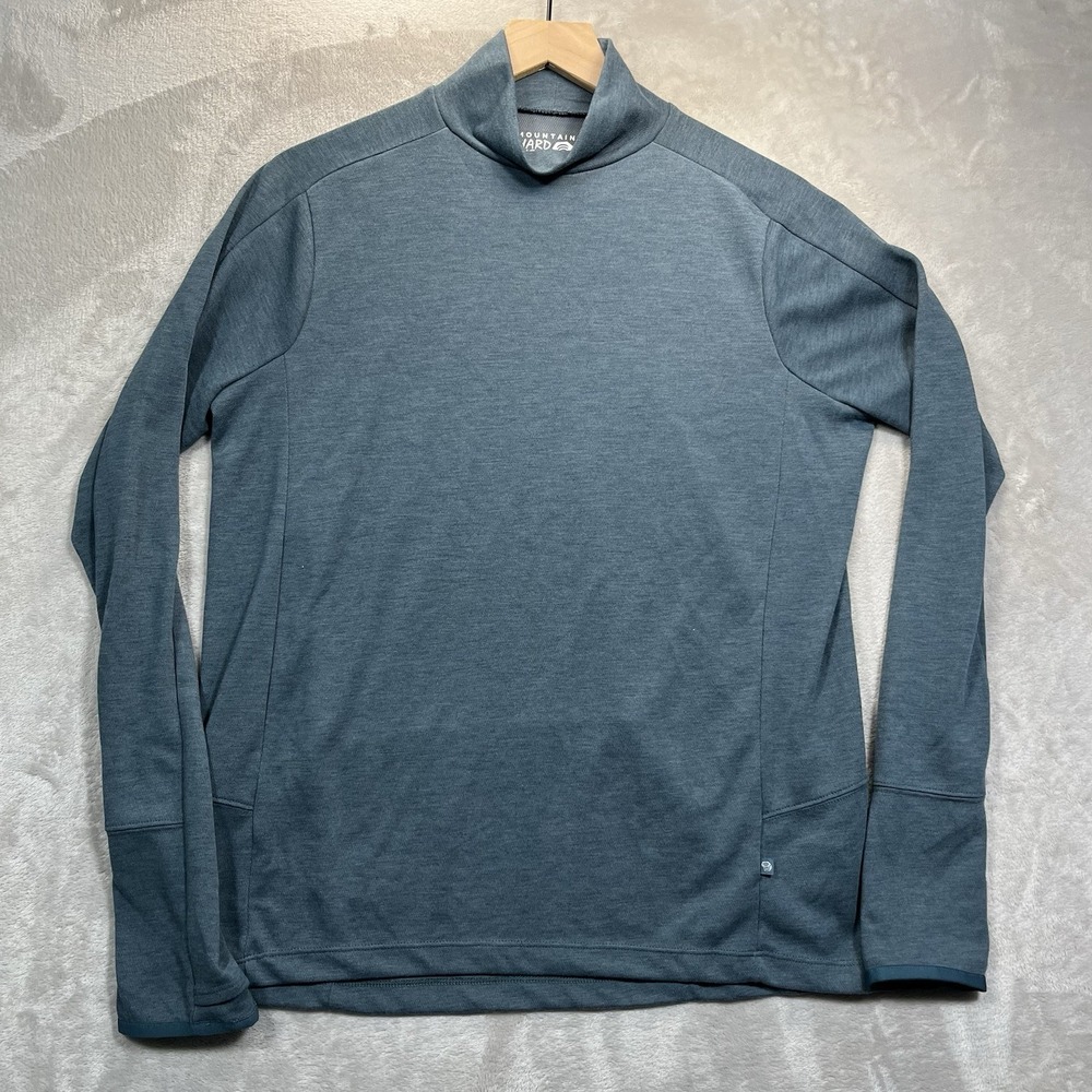 Mountain Hardwear Woven Turtleneck Shirt Women's Large Blue Hiking Outdoor‎